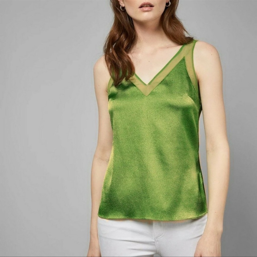 Ted Baker Mesh Textured Satin Tank Top